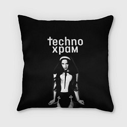 Подушка квадратная Techno храм дерзкая монашка