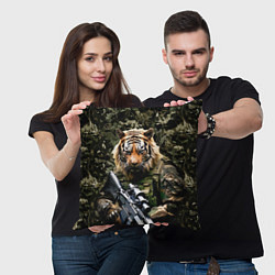 Подушка квадратная Тиер солдат спецназа, цвет: 3D-принт — фото 2