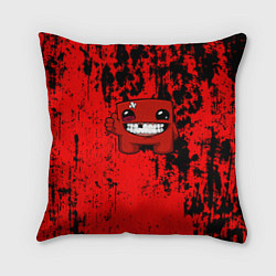Подушка квадратная Super Meat Boy краски, цвет: 3D-принт
