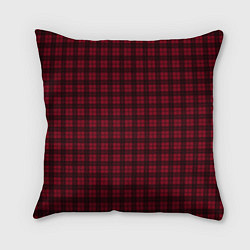 Подушка квадратная Тёмно-красный в шотландском стиле