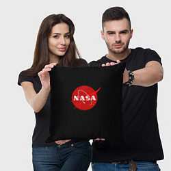 Подушка квадратная NASA redlogo space usa, цвет: 3D-принт — фото 2