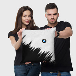Подушка квадратная BMW чёрные штрихи текстура, цвет: 3D-принт — фото 2