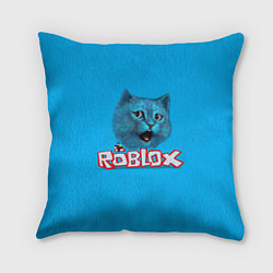 Подушка квадратная Roblox синий кот, цвет: 3D-принт