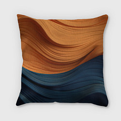 Подушка квадратная Оранжевая и синяя абстракция, цвет: 3D-принт