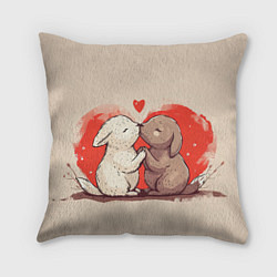Подушка квадратная Влюбленные кролики