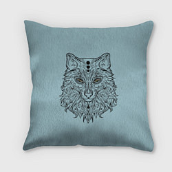 Подушка квадратная Волчица серо-голубой, цвет: 3D-принт