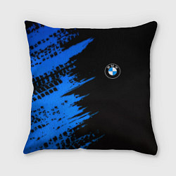 Подушка квадратная BMW краски синие, цвет: 3D-принт