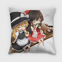 Подушка квадратная Touhou Project Reimu and Marisa chibi, цвет: 3D-принт