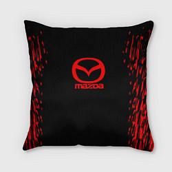 Подушка квадратная Mazda краски красные штрихи, цвет: 3D-принт