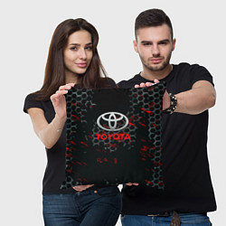 Подушка квадратная Toyota краски броня, цвет: 3D-принт — фото 2