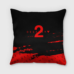 Подушка квадратная Destiny 2 краски надписи, цвет: 3D-принт