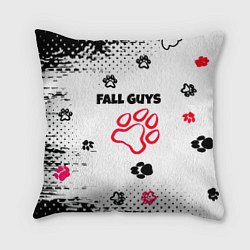 Подушка квадратная Fall Guys kids game pattern, цвет: 3D-принт