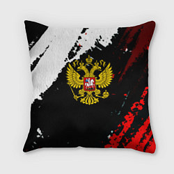 Подушка квадратная Россия герб текстура краски
