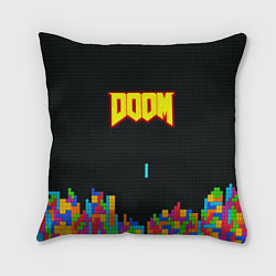 Подушка квадратная Doom x tetrix коллабарация