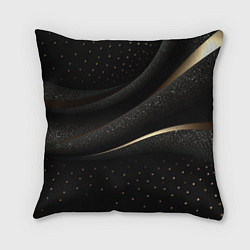 Подушка квадратная Черный бархат и золото, цвет: 3D-принт