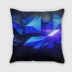 Подушка квадратная Black blue background abstract