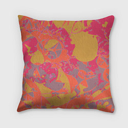 Подушка квадратная Цветной яркий камуфляж, цвет: 3D-принт