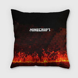 Подушка квадратная Minecraft fire logo