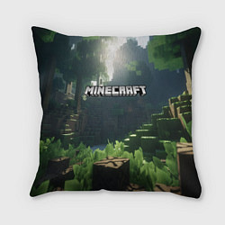 Подушка квадратная Minecraft logo world, цвет: 3D-принт