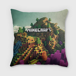 Подушка квадратная Minecraft logo карты, цвет: 3D-принт