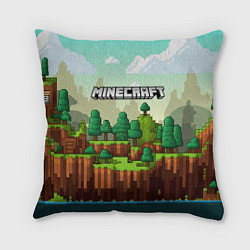 Подушка квадратная Minecraft logo квадратный мир