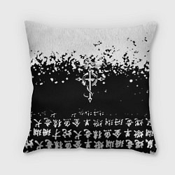 Подушка квадратная Fullmetal Alchemist текстура иероглифы, цвет: 3D-принт