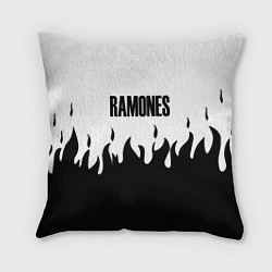 Подушка квадратная Ramones fire black rock, цвет: 3D-принт
