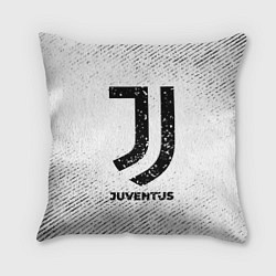 Подушка квадратная Juventus с потертостями на светлом фоне