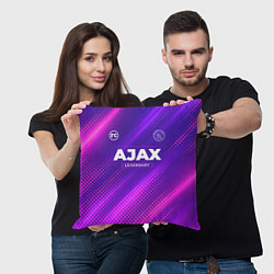 Подушка квадратная Ajax legendary sport grunge, цвет: 3D-принт — фото 2