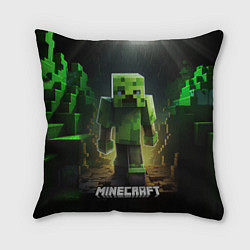 Подушка квадратная Minecraft зеленый квадратный монстр
