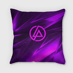 Подушка квадратная Linkin park neon stripes logo