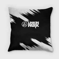 Подушка квадратная Linkin park рок бенд краски, цвет: 3D-принт