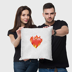 Подушка квадратная Сердце в огне эмодзи, цвет: 3D-принт — фото 2