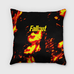 Подушка квадратная Fallout огнненое лого, цвет: 3D-принт