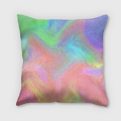 Подушка квадратная Абстракция смесь красок светлый тай-дай, цвет: 3D-принт