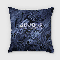 Подушка квадратная ДжоДжо на фоне манги, цвет: 3D-принт
