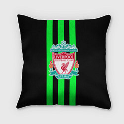 Подушка квадратная Liverpool line green, цвет: 3D-принт