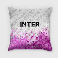 Подушка квадратная Inter pro football посередине, цвет: 3D-принт