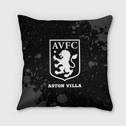 Подушка квадратная Aston Villa sport на темном фоне