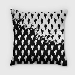 Подушка квадратная Billie Eilish pattern black