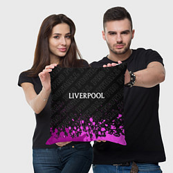 Подушка квадратная Liverpool pro football посередине, цвет: 3D-принт — фото 2