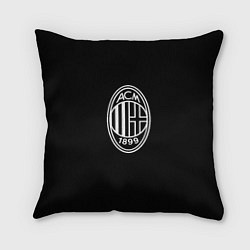 Подушка квадратная Milan fc белое лого, цвет: 3D-принт