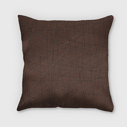 Подушка квадратная Абстракция порезы коричневый, цвет: 3D-принт