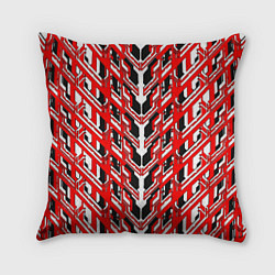 Подушка квадратная Красная техно броня, цвет: 3D-принт