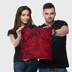 Подушка квадратная Абстрактная текстура тёмно-красный, цвет: 3D-принт — фото 2