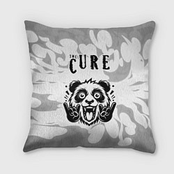 Подушка квадратная The Cure рок панда на светлом фоне