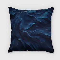 Подушка квадратная Синие глубокие абстрактные волны