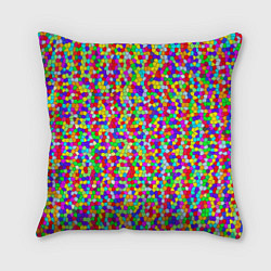 Подушка квадратная Разноцветная мелкая мозаика, цвет: 3D-принт