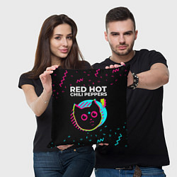 Подушка квадратная Red Hot Chili Peppers - rock star cat, цвет: 3D-принт — фото 2