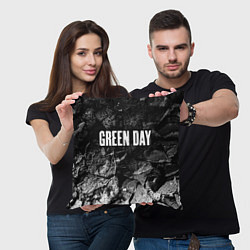 Подушка квадратная Green Day black graphite, цвет: 3D-принт — фото 2